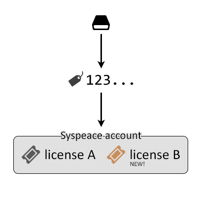 Syspeace license key model, keep the same license key for all new licenses.